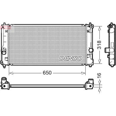 Abbildung von DENSO DRM50081 Kühler, Motorkühlung 650 318 16 TOYOTA: MR2 III Cabrio