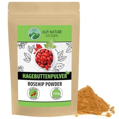 Abbildung von Hagebuttenpulver 1kg von Alpi Nature, Hagebutten Pulver, getrocknet und gemahlen, Hagebuttenmehl