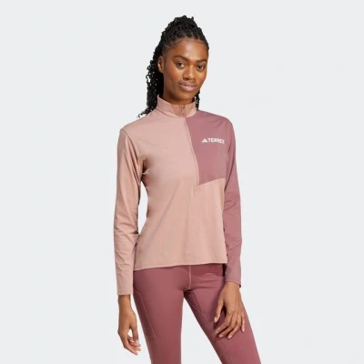 Abbildung von Adidas Terrex Multi HALF ZIP Longsleeve Langarmshirt, Damen, Größe: Small, Warm clay