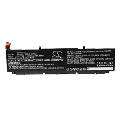 Abbildung von vhbw Akku kompatibel mit Dell Precision 5750 P2KGC, P92F, TJ9YX, W2DMX Notebook (8000mAh, 11,4V, Li Polymer)