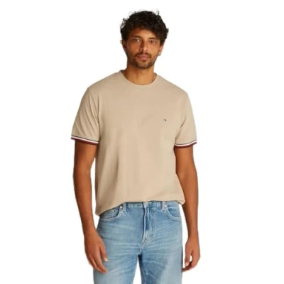 Abbildung von Tommy Hilfiger Tshirt basic, Herren, Größe: Small, Sandalwood