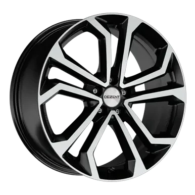 Abbildung von DEZENT 5 loch 18Zoll 112mm Alufelge TA mattschwarz Front poliert TTA18BP43E Felge