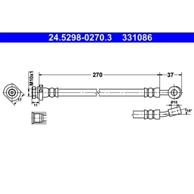 Abbildung von ATE 24.5298 0270.3 Bremsschläuche 270 M10x1 KIA: Pro cee‘d I Schrägheck