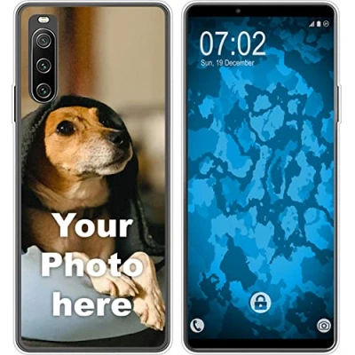 Abbildung von PhoneNatic personalisierte Handyhülle für Sony Xperia 10 IV in Clear Silikon Custom Case zum selbst gestalten mit eigenem Foto Bild Text individuell