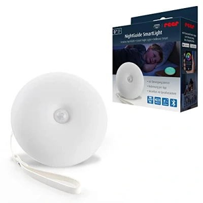 Abbildung von reer NightGuide SmartLight smartes Bluetooth Nachtlicht für Kinder, Steuerung per App, Sprachassistent oder am Gerät, Weiß