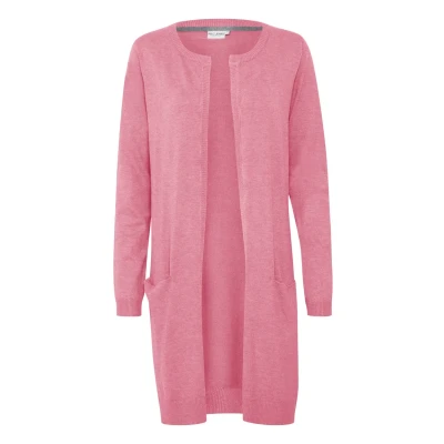Abbildung von PULZ SARA LONG Strickjacke, Damen, Größe: Small, Pink carnation melange