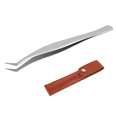 Abbildung von Wimpernpinzette für Wimpernverlängerung Wimpern Pinzette Gekrümmte Spitz Eyelash Extension Tweezers Professionelle Präzisionspinzette Individuelles Wimpernpinzetten Volume Eyelash(LM 01)