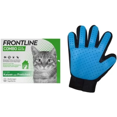 Abbildung von Frontline Combo Spot on Katze 6 Pipette + gratis Fellhandschuh