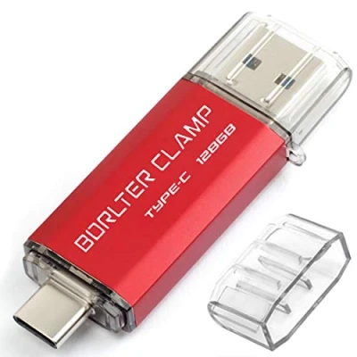 Abbildung von Type C USB Stick 128GB OTG 2 in 1 Speicherstick Dual Port 3.0 Flash Laufwerk mit Anschluss für Smartphone, Tablets &amp; Computer (Rot)
