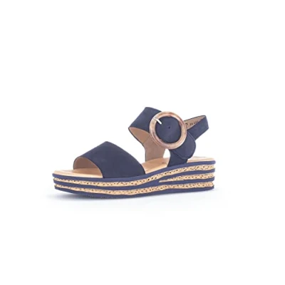 Abbildung von Gabor Damen Plateausandalen, Frauen Sandalen,Best Fitting,Sommerschuhe,Freizeitschuhe,offene Schuhe,Strandschuhe,Dicke Sohle,Blue,40.5 EU / 7 UK