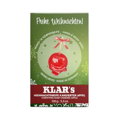 Abbildung von Klar Seifen Weihnachtsseife kandierter Apfel 100g, Cosmos zertifiziert, (palmölfrei), geeignet für normale Haut, Seife 11215