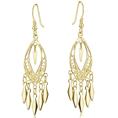Abbildung von Materia Paar Ohrhänger Damen Ohrringe Orientalisch SO 222 Gold, 925 Sterling Silber, vergoldet