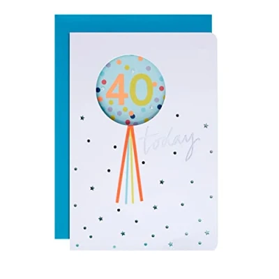 Abbildung von Hallmark Geburtstagskarte zum 40. Geburtstag, modernes gestanztes Design