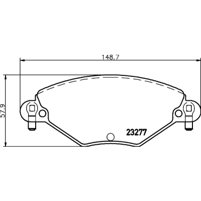 Abbildung von HELLA 8DB 355 019 411 Bremsbelagsatz inkl. Verschleißwarnkontakt mit Bremssattelschrauben CITROËN: C5 III Kombi, II Schrägheck, I Kombi