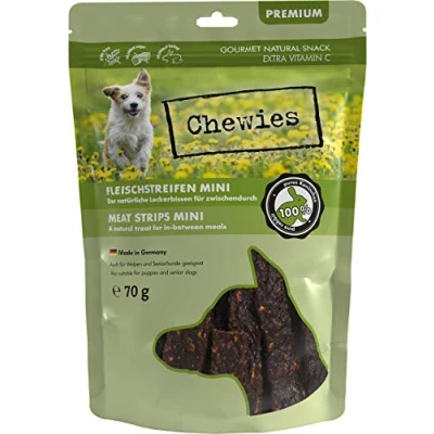 Abbildung von Fleischstreifen MINI Hundeleckerli aus 100 % Kaninchenfleisch 70 g Snack für kleine Hunde luftgetrocknete Kaninchen Kaustreifen hypoallergen &amp; getreidefrei Dörrfleisch vom