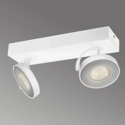 Abbildung von Philips myLiving Clockwork LED 2 er Spotbalken (11,5 W), dimmbare Leuchte mit integrierten Spots, energiesparende Raumbeleuchtung langer Nutzlebensdauer
