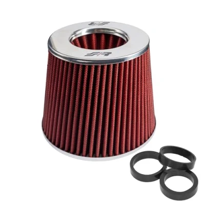 Abbildung von Simoni Racing FSR/UA Helicoidal Double Cone Filter, Chrome Cap, Red Cotton