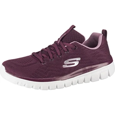 Abbildung von Skechers Damen Graceful Get Connected Sneaker, Wine Mesh/ Lavender Trim, 38.5 EU