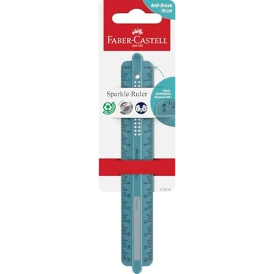 Abbildung von Faber Castell 172016 Sparkle Lineal, 15 cm, Ozeangrün