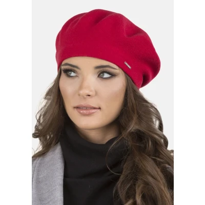 Abbildung von VIVISENCE Damen Baskenmütze Eleganter Wintermütze Warm Und Gemütlich Kopfbedeckung An Winter Herbst Dick Strickmütze, Klassisch Mütze Für Frauen Modell 7005, Rot,Einheitsgröße
