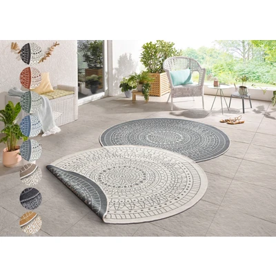 Abbildung von NORTHRUGS Teppich &quot;Porto Wendeteppich&quot;, rund, In &amp; Outdoor, Wetterfest, Balkon, Garten, Wohnzimmer, Wasserfest