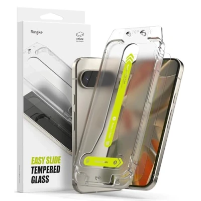 Abbildung von Ringke Easy Slide Panzerglas [2 Stück] Kompatibel Mit Google Pixel 9 Pro / Displayschutz, 9H Härte Gehärtetes Glas Displayschutzfolie Einfachem Montage