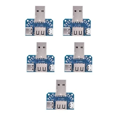 Abbildung von ViaGasaFamido 5er Pack USB Adapter Stecker auf Buchse DIP Breakout Board 2.54mm 4P Micro Typ C Anschluss Konverter