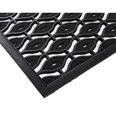 Abbildung von Fußmatte Gummimatte Schmutzfangmatte Türmatte Gummi Anti Rutsch Fußabtreter Eingangsmatte rutschfest Noppen (Karo 40 x 60 cm)