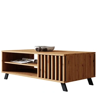 Abbildung von Newroom Couchtisch Barea, Wandpaneel Wildeiche Anthrazit Wohnzimmertisch Modern Sofatisch