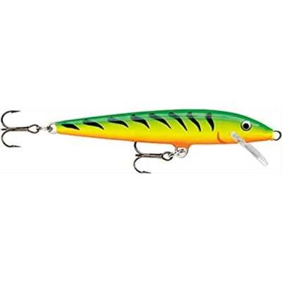 Abbildung von Rapala Original Floater Angelköder Angelzubehör aus Balsaholz Süßwasser Spinnköder Lauftiefe 0.9 1.5m Fischköder 7cm, 4g Hergestellt in Estland Firetiger