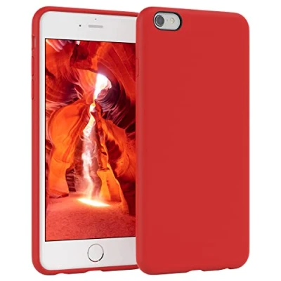 Abbildung von EAZY CASE Premium Silikon Handyhülle kompatibel mit iPhone 6 / 6S, Slimcover Kameraschutz und Innenfutter, Silikonhülle, Schutzhülle, Bumper, Handy Case, Hülle, Softcase, Rot