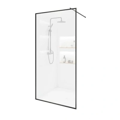 Abbildung von HOME DELUXE Duschabtrennung BAKI schwarzer Rahmen 90 x 200 cm