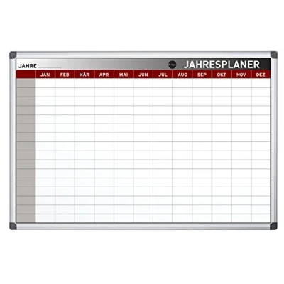 Abbildung von Bi Office Magnetischer Jahresplaner Maya, Abwischbar, Inklusive Marker Und Magneten, Plantafel, Planungstafel, 90 x 60 cm