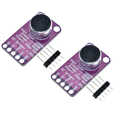 Abbildung von TECNOIOT 2 Stück MAX9814 Mikrofonverstärkerplatinenmodul Auto Gain Control AGC Elektret