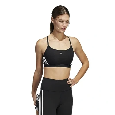 Abbildung von adidas Performance AER LS S Sportbh mit leichter Stützkraft, Damen, Größe: MxA C, Black/white