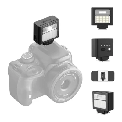 Abbildung von ULANZI SL02 Mini Kamerablitz, GN8 6500K Kamera Speedlite Blitzgeräte, 4 Leistungsstufe (1/8 1/1), Manueller Flash, Einzelkontakt Blitzschuh für Nikon, Sony, Fujifilm, Panasonic Kameras
