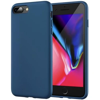 Abbildung von JETech Silikon Hülle für iPhone 7 Plus, 8 5,5 Zoll, seidigem Ganzkörper Handyhülle, mit weichem Mikrofaser Innenfutter stoßfestes Abdeckung (Blauer Kobalt)