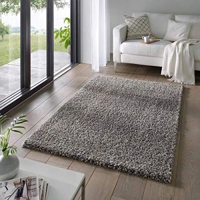 Abbildung von Langflor Teppich Venezia Shaggy, TaraCarpet, rechteckig, Höhe: 35 mm, Hochflor Shaggy Uni Anthrazit Wohnzimmer Schlafzimmer 060x090 cm