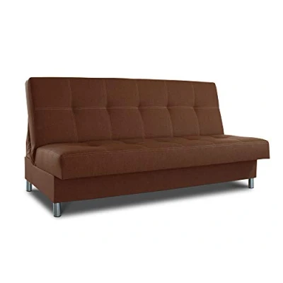 Abbildung von Schlafsofa Bella mit Schlaffunktion 3 Sitzer Sofa, Couch Bettkasten, Bettsofa, Schlafsofa, Polstersofa, Couchgarnitur (Braun (Inari 24))