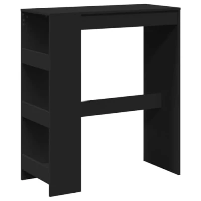 Abbildung von vidaXL Esstisch Bartisch mit Regal Schwarz 90x40x103,5 cm Holzwerkstoff (1 St)