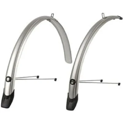 Abbildung von POLISPORT 8628100002 Towny 2 teilige Vorder und Hinterradschutzbleche für Trekking Cityräder mit 26&quot; Laufrädern en Color Silber