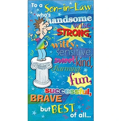 Abbildung von Humorvolle Geburtstagskarte für Schwiegersohn 22,9 x 12,7 cm Piccadilly Greetings