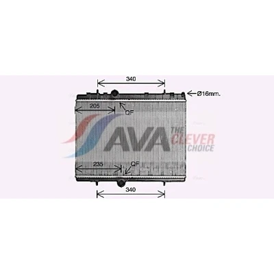Abbildung von PRASCO CN2328 Kühler, Motorkühlung Aluminium 380 544 26 mit Schnellkupplungen Kühlrippen gelötet CITROËN: Berlingo II, DS4 Schrägheck, DS5 Schrägheck