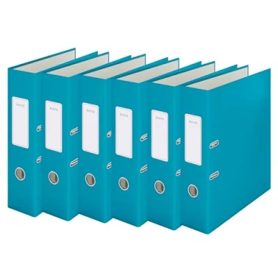 Abbildung von Leitz Qualitäts Ordner, 6er Pack, A4, 600 Blatt, 8 cm Rückenbreite, Sanftes Blau, Cosy Serie, 10610061