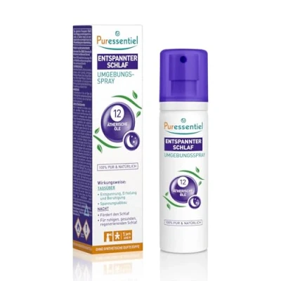 Abbildung von Puressentiel Schlaf Entspannung Luftspray mit 12 ätherischen Ölen Hilft, Spannungen zu beruhigen 75 ml