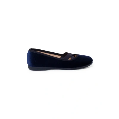 Abbildung von Pisamonas Samt Ballerinas Im Ballettstil Größe 38 Farbe Marineblau