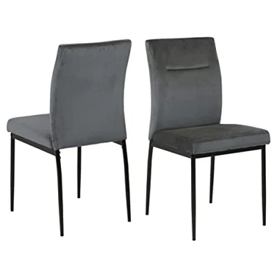 Abbildung von ACTONA GROUP Esszimmerstuhl &quot;Doris&quot;, (Set), 2 St., Polyester, mit lebendigem Stoff, schlanke, schwarze Metallbeine