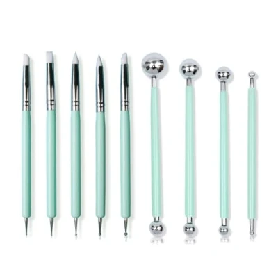 Abbildung von JSUOEO 9 Stücke Modellierwerkzeug Töpferwerkzeug Ton Schnitzwerkzeug Set Modellierkugel und Weiche Gummispitze Modellierstift Bildhauerwerkzeuge Clay Sculpting Tools, Grün