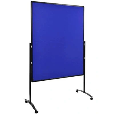 Abbildung von Legamaster Premium Plus Moderationswand klappbar marineblau 150x120 cm doppelseitig, mit Filz bezogenes Pinboard einsetzbar als Trennwand inkl. 4 feststellbaren Rollen und Papierhaken