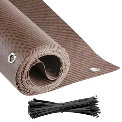 Abbildung von COVER IT Balkon Sichtschutz Ohne Bohren Balkonsichtschutz Braun mit Ösen 70 x 500 cm für Terrasse Balkongeländer